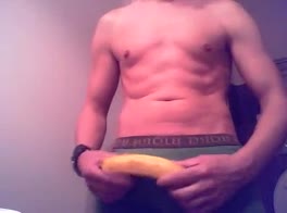 Ray plays with his huge banana